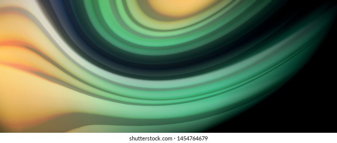 Abstract wave lines fluid rainbow style color stripes on black background. Vector artistic illustration for presentation, app wallpaper, banner or poster