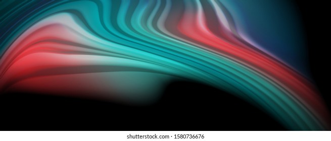 Abstract wave lines fluid rainbow style color stripes on black background. Vector artistic illustration for presentation, app wallpaper, banner or poster