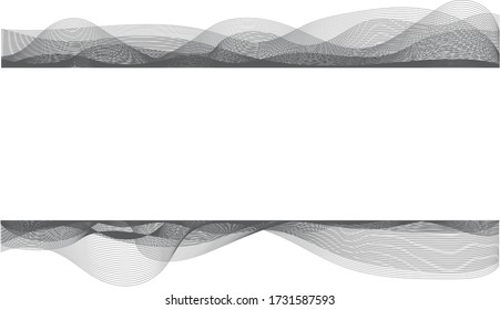 abstract wave lines frame on white background