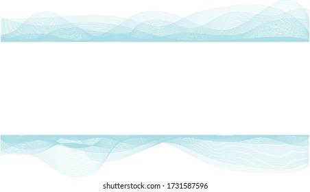abstract wave lines frame on white background