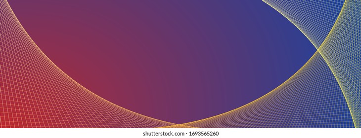 Abstract wave lines futuristic background. Decorative colorful fluorescent horizontal decoration. Template for flyer, site banner, brochure with copyspace.