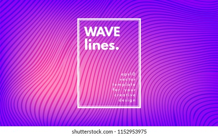 Abstract Wave Lines. Geometric Template with Distorted Stripes and Gradient. Flow Background in Minimal Style. Eps10 Vector. Abstract Cover with Movement Effect for Poster, Brochure, Business Design.