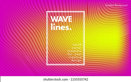 Abstract Wave Lines. Geometric Template with Distorted Stripes and Gradient. Flow Background in Minimal Style. Eps10 Vector. Abstract Cover with Movement Effect for Poster, Brochure, Business Design.