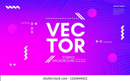 Abstract Wave Lines. Geometric Template with Distortion of Stripes. Flow Gradient Abstract Background in Minimal Style. Eps10 Vector. Abstract Cover with Movement Effect for Poster, Business Design.