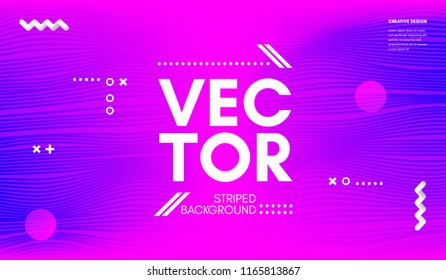 Abstract Wave Lines. Geometric Template with Distortion of Stripes. Flow Gradient Abstract Background in Minimal Style. Eps10 Vector. Abstract Cover with Movement Effect for Poster, Business Design.