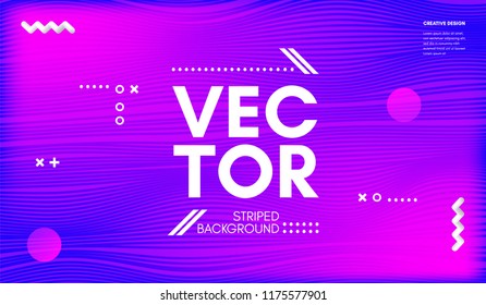 Abstract Wave Lines. Geometric Template with Distortion of Stripes. Flow Gradient Abstract Background in Minimal Style. Eps10 Vector. Abstract Cover with Movement Effect for Poster, Business Design.
