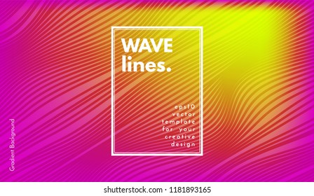Abstract Wave Lines. Geometric Template with Distorted Stripes and Gradient. Flow Background in Minimal Style. Eps10 Vector. Abstract Cover with Movement Effect for Poster, Brochure, Business Design.