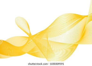 Abstract wave lines - golden - vector pattern