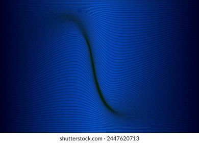 Abstract wave lines with a gradient dark blue color background. Quiet background.
