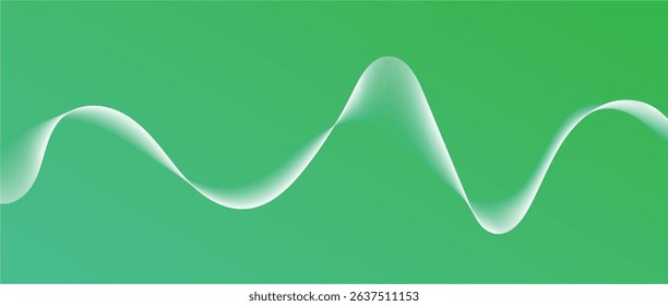 Abstract wave lines in green gradient on minimalist background. Futuristic and dynamic look, perfect for tech, digital, and modern design projects.