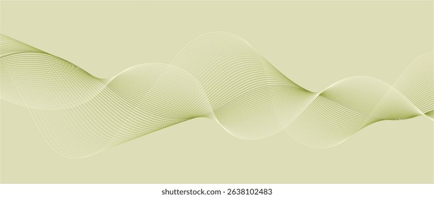 Abstract wave lines in green gradient on minimalist background. Futuristic and dynamic look, perfect for tech, digital, and modern design projects.