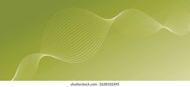 Abstract wave lines in green gradient on minimalist background. Futuristic and dynamic look, perfect for tech, digital, and modern design projects.
