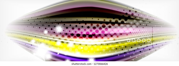 Abstract wave lines liquid fluid rainbow style color stripes background. Vector artistic illustration for presentation, app wallpaper, banner or poster