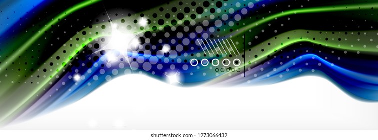 Abstract wave lines liquid fluid rainbow style color stripes background. Vector artistic illustration for presentation, app wallpaper, banner or poster