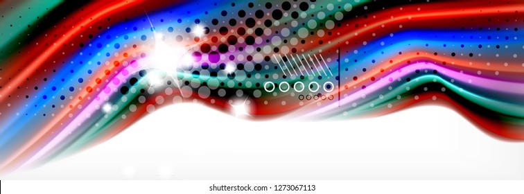 Abstract wave lines liquid fluid rainbow style color stripes background. Vector artistic illustration for presentation, app wallpaper, banner or poster