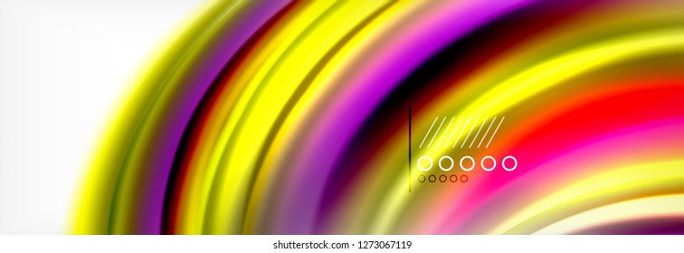 Abstract wave lines liquid fluid rainbow style color stripes background. Vector artistic illustration for presentation, app wallpaper, banner or poster