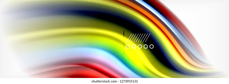 Abstract wave lines liquid fluid rainbow style color stripes background. Vector artistic illustration for presentation, app wallpaper, banner or poster