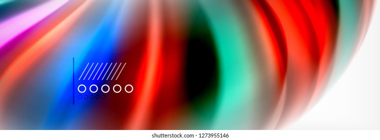 Abstract wave lines liquid fluid rainbow style color stripes background. Vector artistic illustration for presentation, app wallpaper, banner or poster