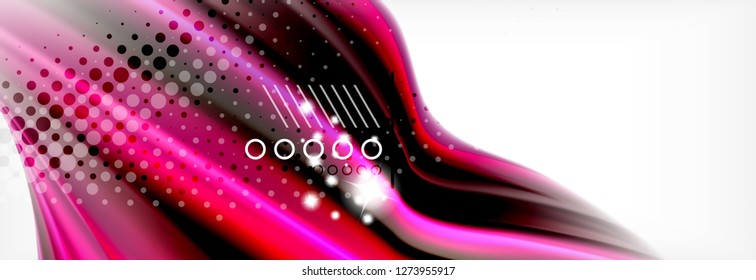 Abstract wave lines liquid fluid rainbow style color stripes background. Vector artistic illustration for presentation, app wallpaper, banner or poster