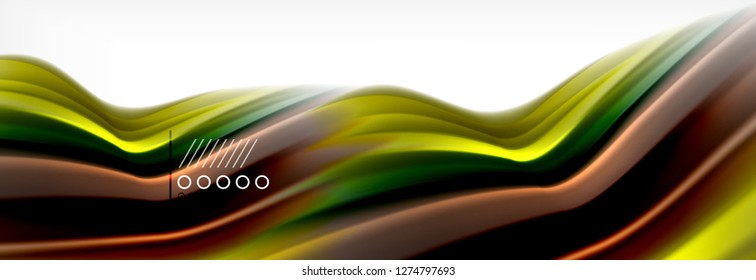 Resumen de líneas de onda fluido líquido estilo arco iris rayas de color fondo. Ilustración artística vectorial para presentación, fondo de pantalla de aplicación, cartel o afiche