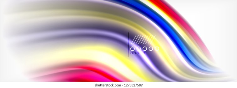 Abstract wave lines liquid fluid rainbow style color stripes background. Vector artistic illustration for presentation, app wallpaper, banner or poster