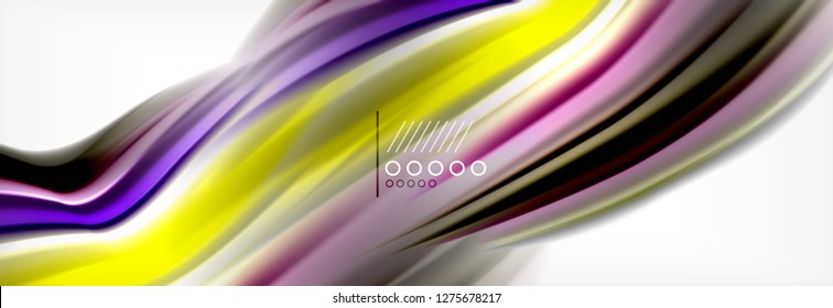 Abstrakte Wellenlinien Flüssiges Regenbogen-Stil Farbstreifen Hintergrund. Vektorgrafik zur Präsentation, App-Bildschirmhintergrund, Banner oder Poster