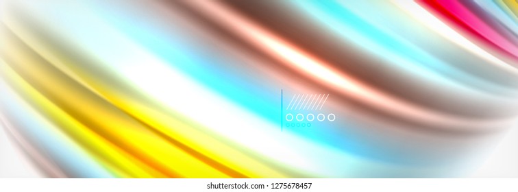 Abstract wave lines liquid fluid rainbow style color stripes background. Vector artistic illustration for presentation, app wallpaper, banner or poster