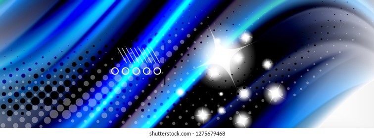 Abstract wave lines liquid fluid rainbow style color stripes background. Vector artistic illustration for presentation, app wallpaper, banner or poster