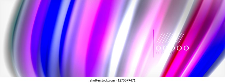 Abstract wave lines liquid fluid rainbow style color stripes background. Vector artistic illustration for presentation, app wallpaper, banner or poster