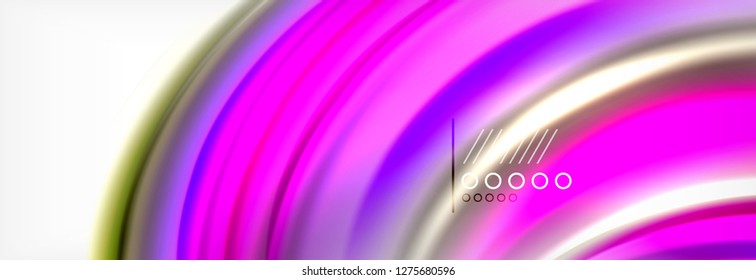 Resumen de líneas de onda fluido líquido estilo arco iris rayas de color fondo. Ilustración artística vectorial para presentación, fondo de pantalla de aplicación, cartel o afiche