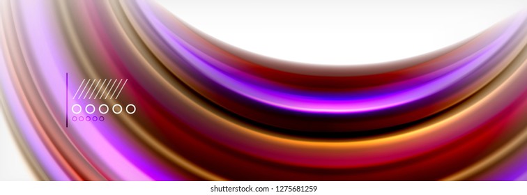 Abstract wave lines liquid fluid rainbow style color stripes background. Vector artistic illustration for presentation, app wallpaper, banner or poster
