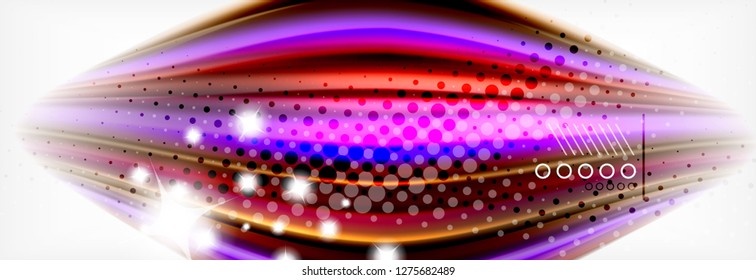 Abstract wave lines liquid fluid rainbow style color stripes background. Vector artistic illustration for presentation, app wallpaper, banner or poster