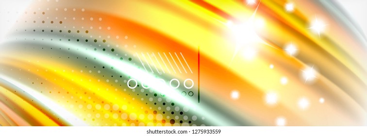 Abstract wave lines liquid fluid rainbow style color stripes background. Vector artistic illustration for presentation, app wallpaper, banner or poster