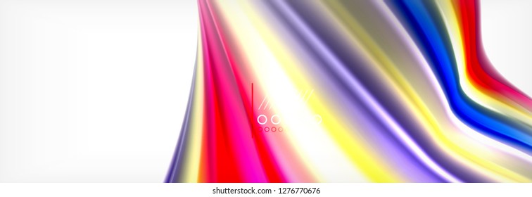 Abstract wave lines liquid fluid rainbow style color stripes background. Vector artistic illustration for presentation, app wallpaper, banner or poster