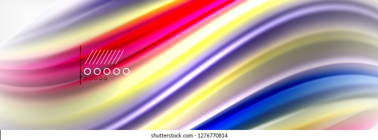 Abstract wave lines liquid fluid rainbow style color stripes background. Vector artistic illustration for presentation, app wallpaper, banner or poster