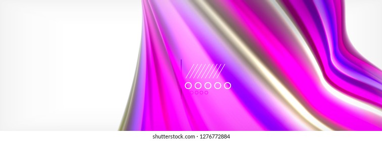Resumen de líneas de onda fluido líquido estilo arco iris rayas de color fondo. Ilustración artística vectorial para presentación, fondo de pantalla de aplicación, cartel o afiche