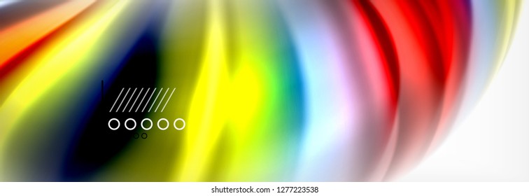 Abstract wave lines liquid fluid rainbow style color stripes background. Vector artistic illustration for presentation, app wallpaper, banner or poster