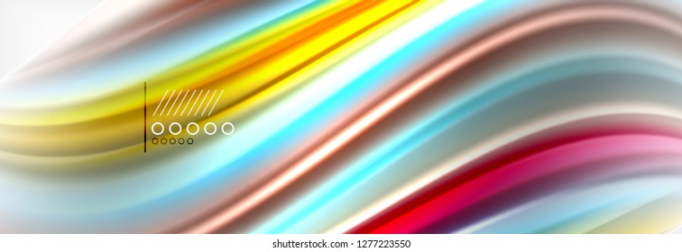Abstract wave lines liquid fluid rainbow style color stripes background. Vector artistic illustration for presentation, app wallpaper, banner or poster