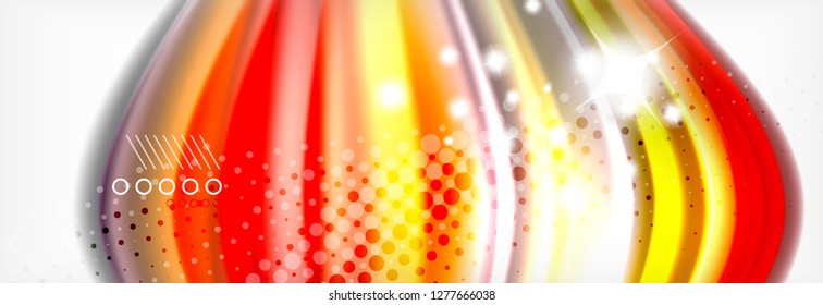 Resumen de líneas de onda fluido líquido estilo arco iris rayas de color fondo. Ilustración artística vectorial para presentación, fondo de pantalla de aplicación, cartel o afiche