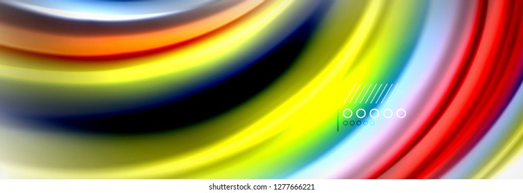 Abstract wave lines liquid fluid rainbow style color stripes background. Vector artistic illustration for presentation, app wallpaper, banner or poster