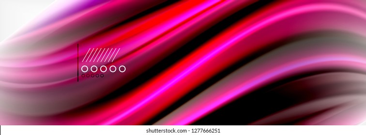 Resumen de líneas de onda fluido líquido estilo arco iris rayas de color fondo. Ilustración artística vectorial para presentación, fondo de pantalla de aplicación, cartel o afiche