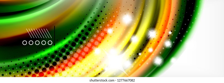 Abstract wave lines liquid fluid rainbow style color stripes background. Vector artistic illustration for presentation, app wallpaper, banner or poster