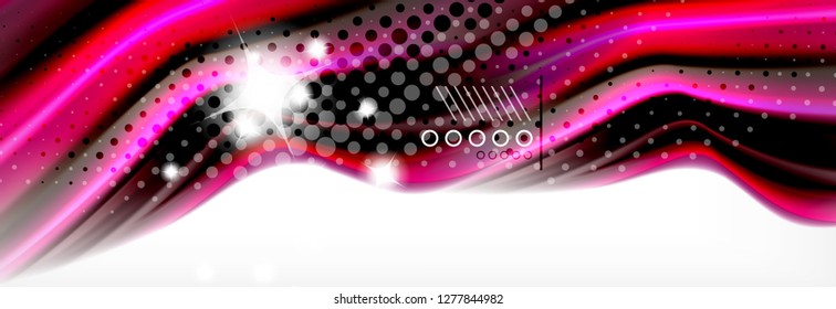 Abstract wave lines liquid fluid rainbow style color stripes background. Vector artistic illustration for presentation, app wallpaper, banner or poster