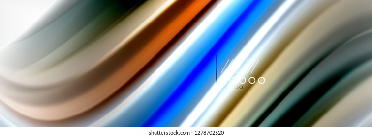 Abstract wave lines liquid fluid rainbow style color stripes background. Vector artistic illustration for presentation, app wallpaper, banner or poster