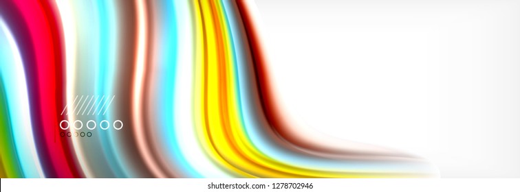 Abstract wave lines liquid fluid rainbow style color stripes background. Vector artistic illustration for presentation, app wallpaper, banner or poster
