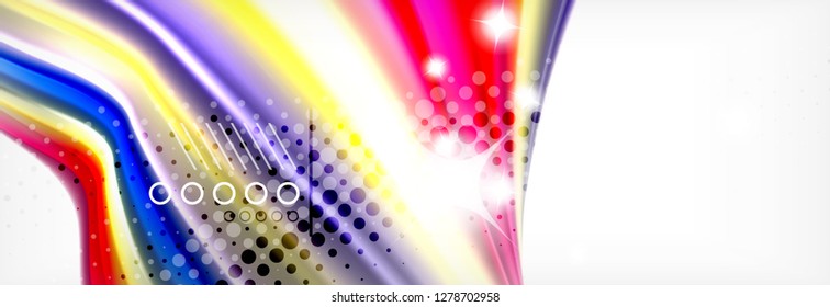 Abstract wave lines liquid fluid rainbow style color stripes background. Vector artistic illustration for presentation, app wallpaper, banner or poster
