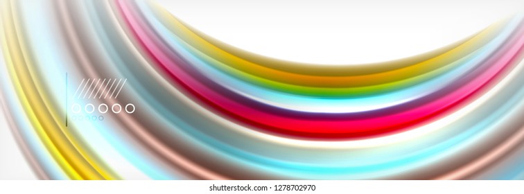 Abstract wave lines liquid fluid rainbow style color stripes background. Vector artistic illustration for presentation, app wallpaper, banner or poster