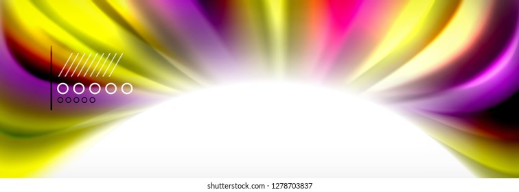 Abstract wave lines liquid fluid rainbow style color stripes background. Vector artistic illustration for presentation, app wallpaper, banner or poster