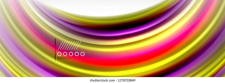 Abstract wave lines liquid fluid rainbow style color stripes background. Vector artistic illustration for presentation, app wallpaper, banner or poster