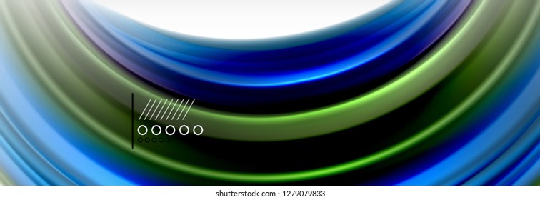 Abstract wave lines liquid fluid rainbow style color stripes background. Vector artistic illustration for presentation, app wallpaper, banner or poster